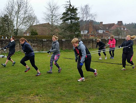 Band run outdoor fitness training at Wild Revive in the New Forest