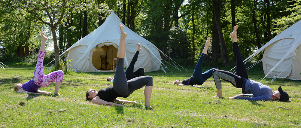 Three legged race at Moyles Court in the New Forest Hampshire doing personal training